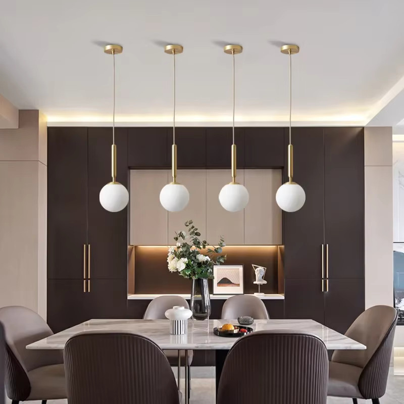 JIANKEXING Pendelleuchte im modernen Design mit weißem Glaskugel-Schirm für Schlafzimmer und Esszimmer - Bild 1