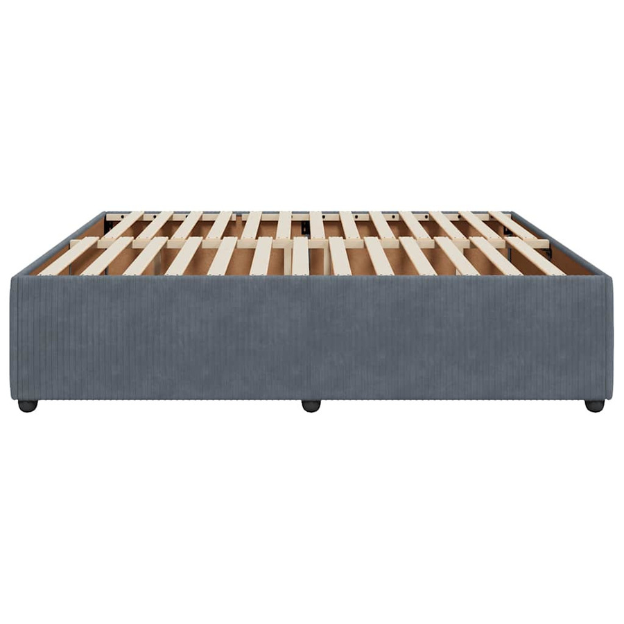 vidaXL Bettgestell aus Samt in Grau, B/T/H: 200 x 200 x 46 cm - Bild 3