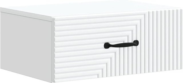 vidaXL Wandmontierter Nachttisch in Weiß aus Holzwerkstoff, B/T/H: 49 x 34,5 x 20 cm - Bild 1