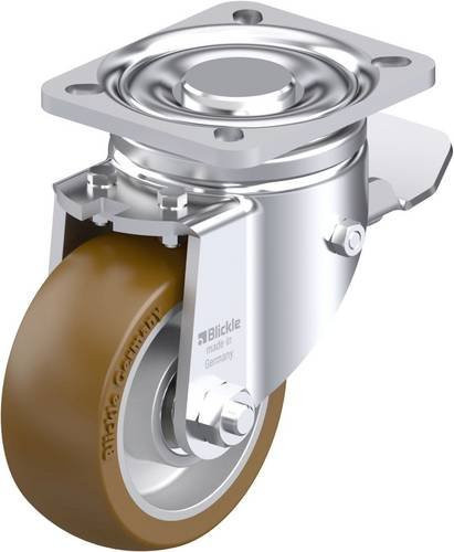 Blickle Stahlblech-Lenkrolle LH-ALB 101K-1-ST in Silber mit 100 mm Rad-Durchmesser und 400 kg Tragfähigkeit - Bild 1