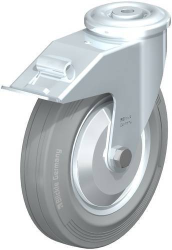 Blickle Lenkrolle LER-VE 200R-FI-SG-FA mit Feststeller in Grau und Stahl, Rad-Durchmesser: 20 cm, Tragfähigkeit: 205 kg - Bild 1