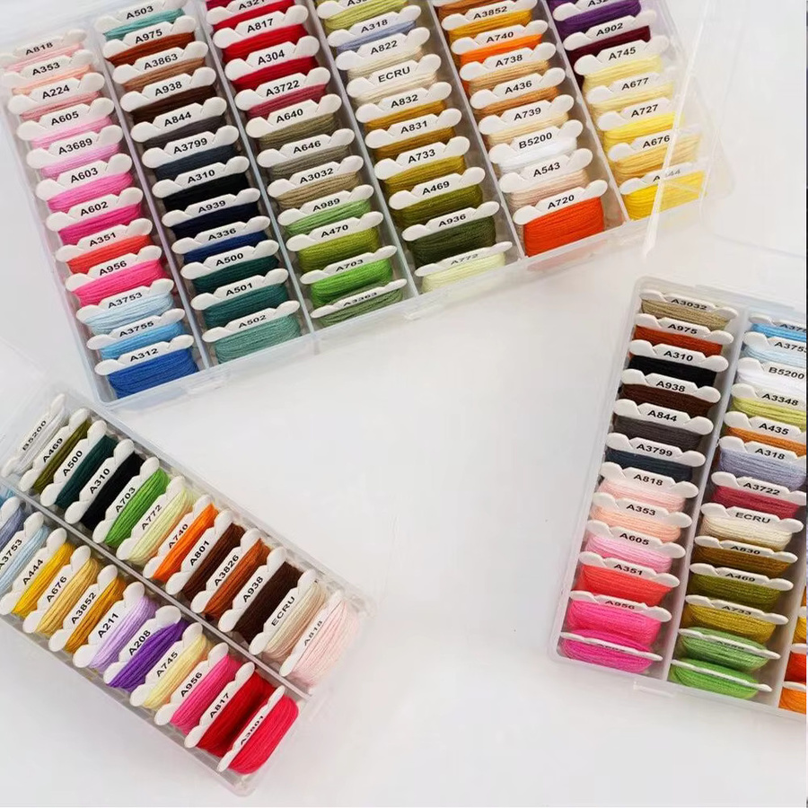 NOTIONSLAND Stickgarn Set aus Baumwolle in Multicolor mit Organizer Box - Bild 2