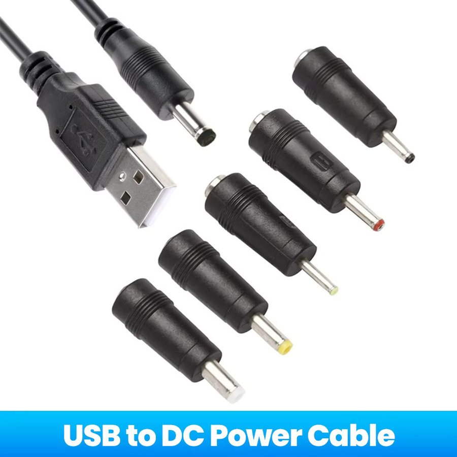 Elough 5-in-1 USB auf 5V DC Stromkabel in Schwarz mit 5 wählbaren Anschlüssen und 5,5 x 2,5 mm Klinke als universelles Ladekabel für TV-Boxen - Bild 5