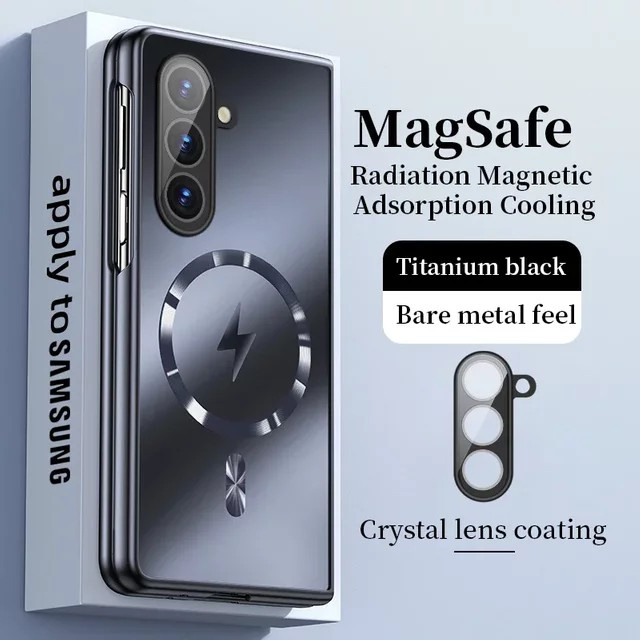 AG MagSafe Matte Schutzhülle für Samsung Galaxy Z Fold 7 6 5 Slim Armor Rückseite aus Kunststoff in Blau - Bild 1