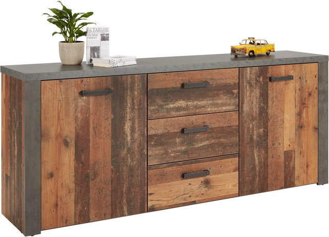Mömax Sideboard Magara in Dunkelbraun und Grau im Vintage-Design - Bild 1