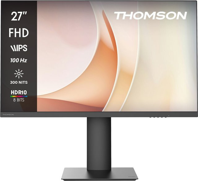 Thomson M27FB7C14V IPS TFT-Monitor Full HD 27 Zoll in Schwarz mit HDMI, USB-A und USB-C - Bild 1