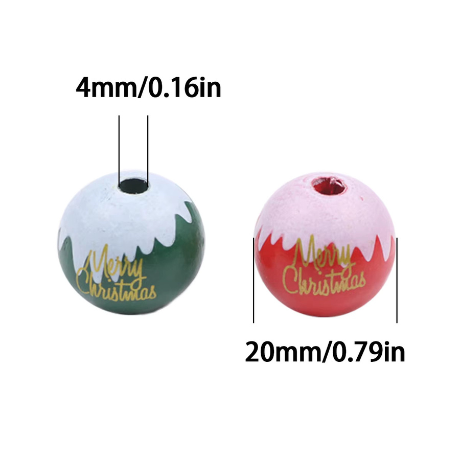 JHNBY Perlenschnüre Holzperlen, Multi-Color, 20mm, Unisex - Bild 2
