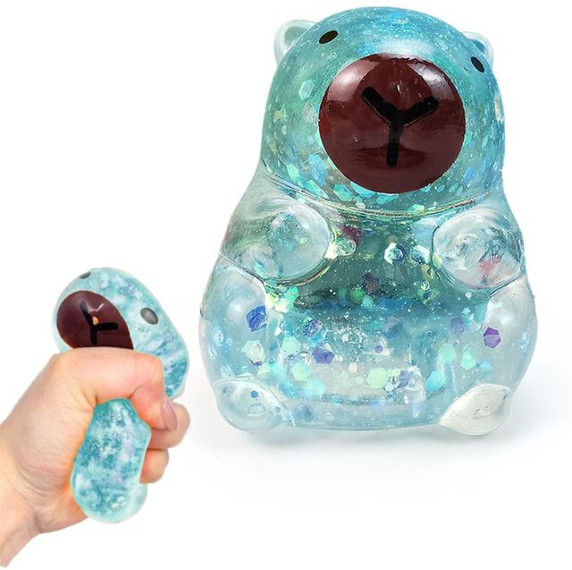 BC Pet Supplies Glitzer-Capybara Quetschspielzeug, blau - Bild 1
