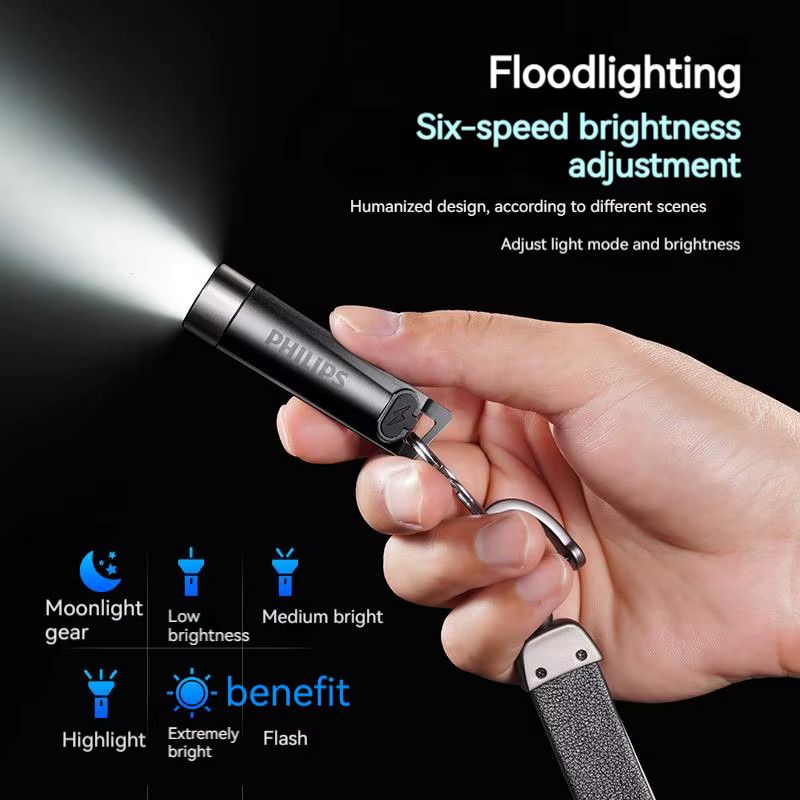Philips SFL1121 EDC Taschenlampe, wiederaufladbare Mini-LED-Taschenlampe für Camping und Wandern - Bild 6