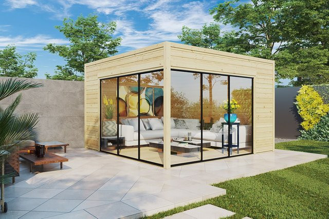 Modernes Gartenhaus Olivia ALU QUBE SERIES 4 x 4 m mit 15 m² Grundfläche - Bild 1