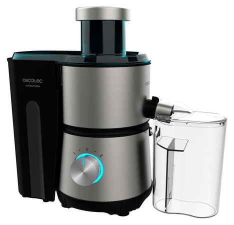 Cecotec Juice&Fresh 400 Titan Entsafter in Schwarz mit Edelstahlgehäuse und 20000 RPM