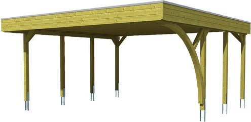 SKANHOLZ Carport Friesland Set 7 in Braun, B/T: 557 x 555 cm, Firsthöhe: 254 cm, imprägniert