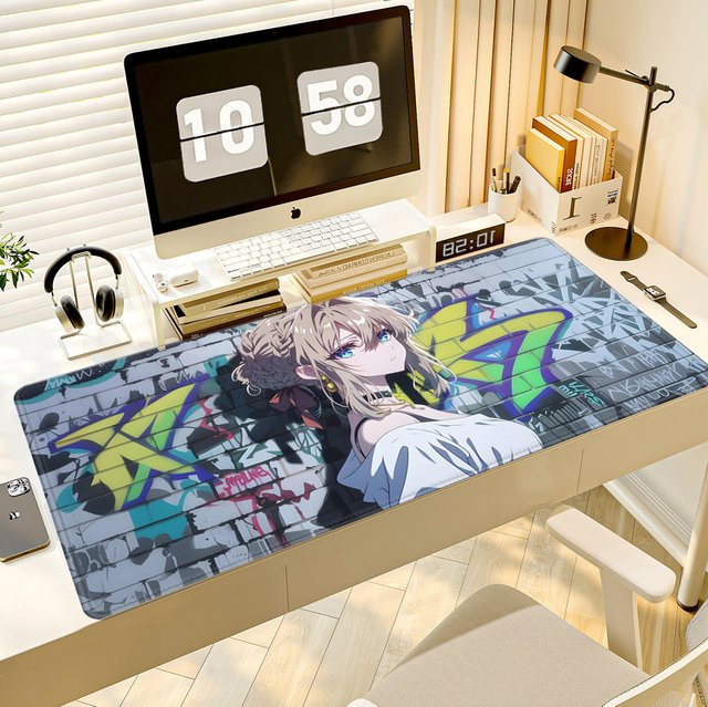 HYBXAXC Anime Mauspad Violet Evergarden aus Gummi in Multicolour für Gamer und Tastatur-PlayPad - Bild 1