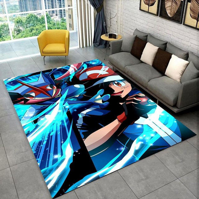 Pikachu Pokemon Cartoon Teppich Rutschfeste Fußmatte für Wohnzimmer und Schlafzimmer B/B: 60 x 40 cm - Bild 1