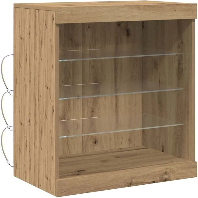 vidaXL Sideboard Eiche Modern mit integrierter Beleuchtung, Farbe Braun, B/T/H: 60,5 x 37 x 67 cm - Bild 1
