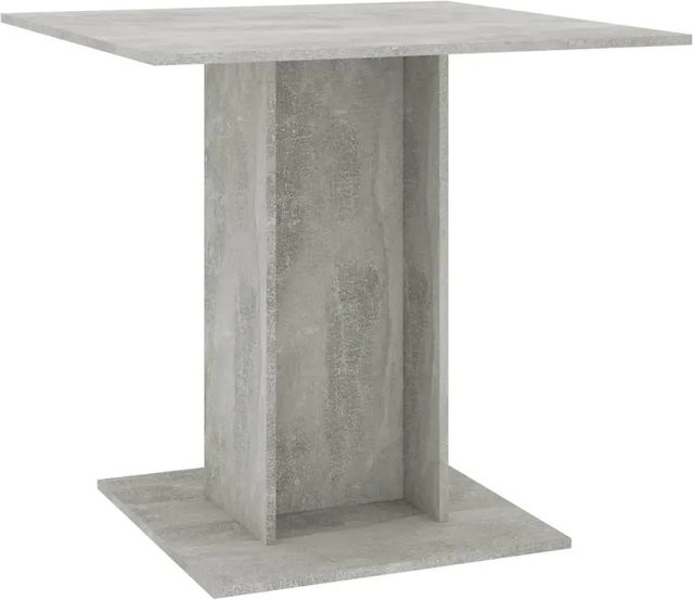 vidaXL Esstisch in Betongrau aus Holzwerkstoff mit quadratischer Form und zentraler Säule, B/T/H: 80 x 80 x 75 cm - Bild 1