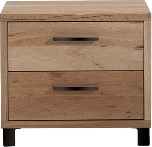 Cinall Kommode in Balkeneiche mit 2 Schubkästen im Industrial Design aus Holz und Metall - Bild 1