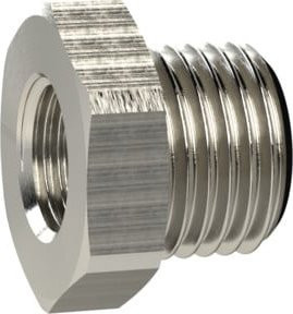 Riegler Reduziernippel kurz aus vernickeltem Messing in Silber, G 2 a. auf G 1 1/4 i., SW 70 - Bild 1