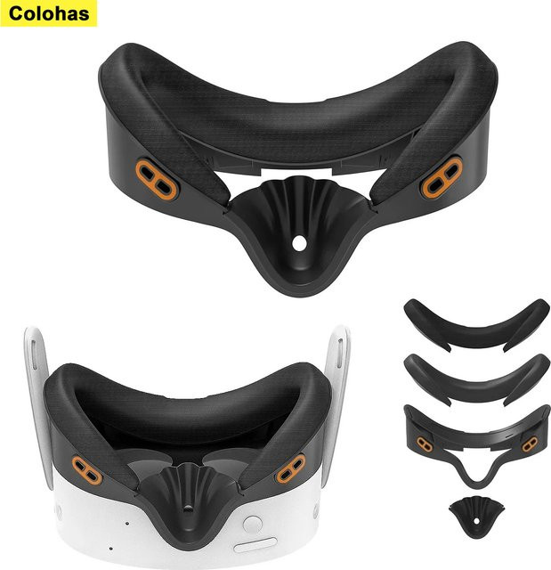 Colohas Ersatz-Schnittstellenhalterung für Meta Quest 3S mit Gesichtspolster aus PU-Leder in Schwarz, Licht- und schweißabweisendes VR-Zubehör - Bild 1