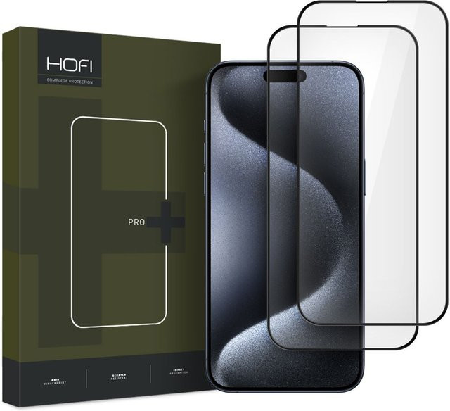 HOFI Glass PRO+ Schutzfolie aus gehärtetem Glas für Apple iPhone 16 Pro, 2er-Set, Schwarz - Bild 1