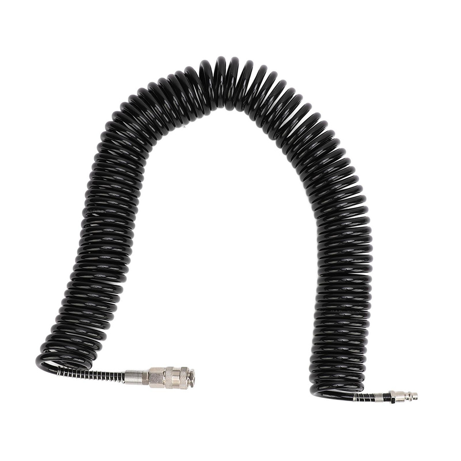 KaiSai Rückstoß-Luftschlauch in Schwarz mit Knickschutz, 12 m Länge, verwicklungsresistenter Luftkompressorschlauch für Luftstaubsauger und Luftpumpen - Bild 3