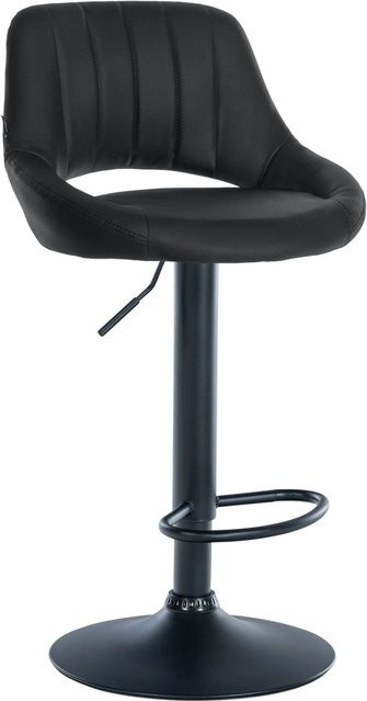 DELUKE Barhocker SEGAD in Schwarz aus Kunstleder, höhenverstellbarer Barstuhl mit Lehne und 360 Grad Drehbarkeit, B/T/H: 47 x 48 x 85 cm - Bild 1