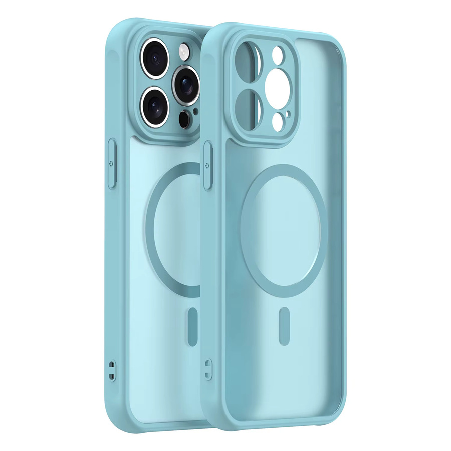 Magnetische iPhone 17 Pro Max Handyhülle mit buntem Design in Schwarz und Blau, mattiert - Bild 1