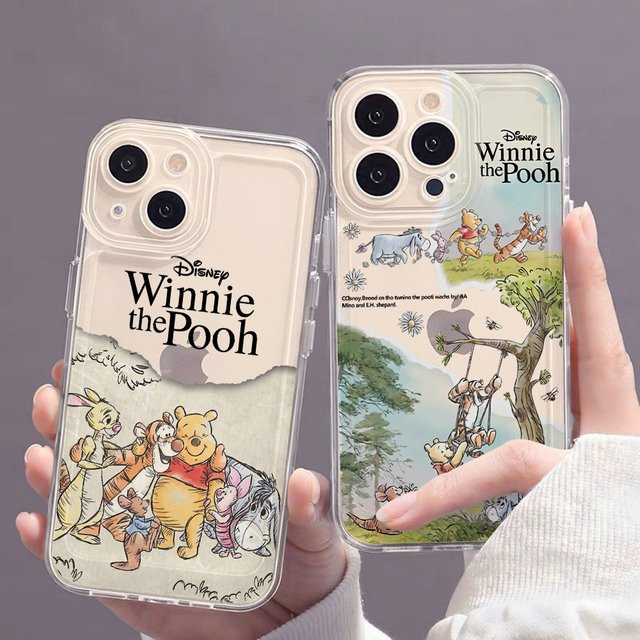 Disney Winnie Puuh Handyhülle aus weichem TPU für iPhone 17 16 15 14 13 12 11 Pro Max und weitere Modelle, Transparent - Bild 1