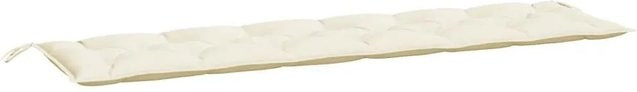 vidaXL Gartenbank-Auflage aus Polyester in Cremeweiß, wasserabweisend und atmungsaktiv, B/T/H: 200 x 50 x 7 cm - Bild 1