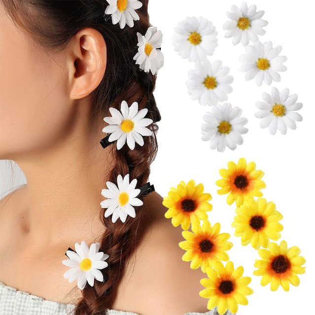 AWAYTR Haarspangen Sonnenblumen, 6 Stück, Damen - Bild 1