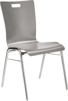 Schäfer Shop Select Stapelstuhl Grau aus Holz und Stahl, stapelbar, B: 43,0 cm, T: 41,0 cm, H: 45,0 cm - Bild 1