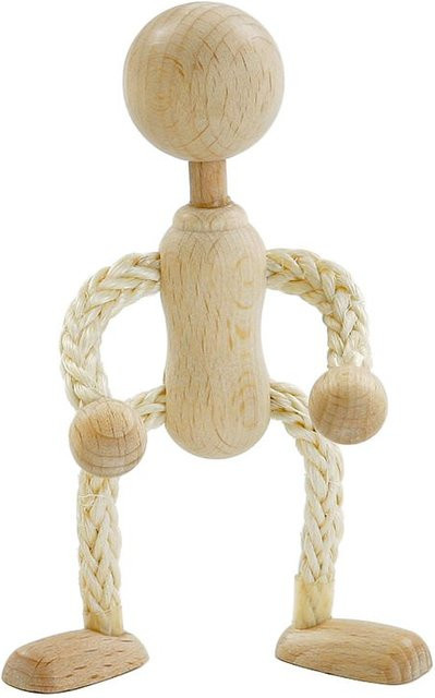 Rayher Rohpüppchen mit Kopf aus Holz und Sisal, Beige - Bild 1