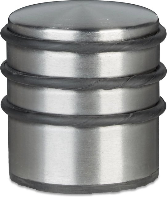 Relaxdays Türstopper aus Edelstahl in Silber, schwer und rutschfest, B/T: 7,5 x 7,0 cm - Bild 1
