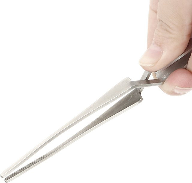 Diywork Reverse Action Pinzette aus Edelstahl in Silber mit Cross Lock Funktion - Bild 1