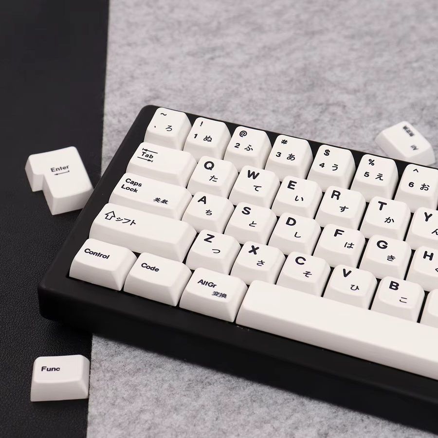 Venit Keys PBT Tastenkappen im MDA-Profil, 151 Tasten, Weiß, Japanisches Design für mechanische MX-Tastaturen - Bild 3