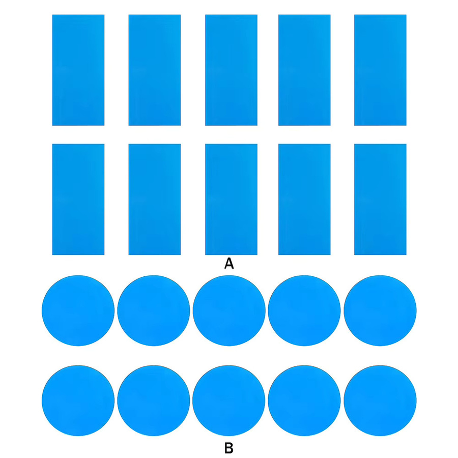 APWIKOGER 10er Set selbstklebende PVC Unterwasser Reparatur Patches in Blau für Pool und Reparaturen - Bild 1
