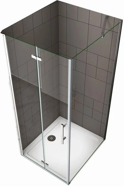 Duschparadies Eckdusche mit Falttür und Seitenwand aus 6mm Nano Glas, transparent, B/T/H: 80 x 80 x 195 cm - Bild 1