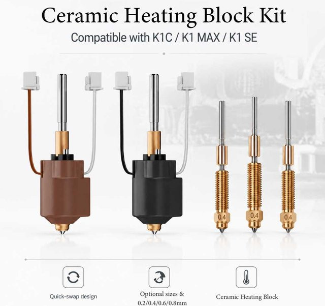 Creality Hotend Kit mit integrierter Düse und Keramik-Heizblock für K1C K1 MAX K1 SE High Flow Quick-Swap - Bild 1