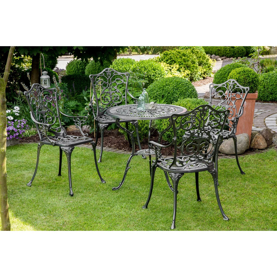 Merxx Gartenmöbel-Set Lugano 5-teilig aus Aluminiumguss in Grau - Bild 2