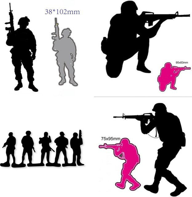 Metall Stanzform Soldat für Papierhandwerk und Bastelarbeiten als Schneidwerkzeug und Prägeschablone - Bild 1
