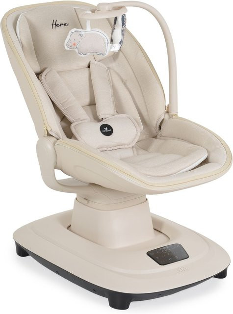Cangaroo Babywippe Hera elektrisch mit Musik, Moskitonetz und 360-Grad-Drehung in Beige - Bild 1