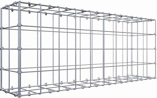 Gabiona Gabione aus Stahl mit C-Ring in Silbergrau, B/T/H: 100 x 40 x 20 cm, Maschenweite 10 x 10 cm - Bild 1