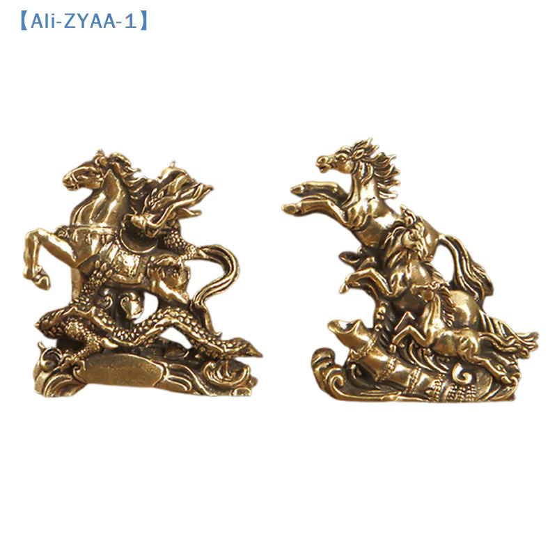 JETTING Messing-Pferdefigur in Gold als Feng Shui Desktop-Dekoration für Zuhause und Büro - Bild 2