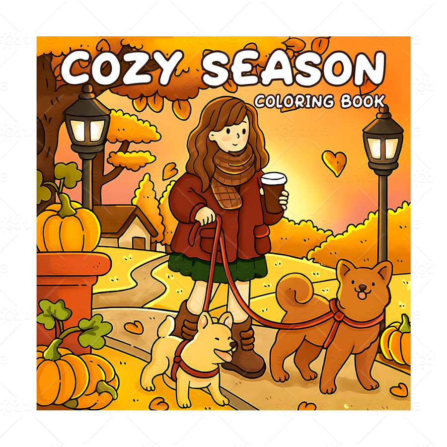 COZY SEASON Malbuch für Erwachsene mit einfachen Cartoon-Mustern zur Entspannung in Multicolour - Bild 5