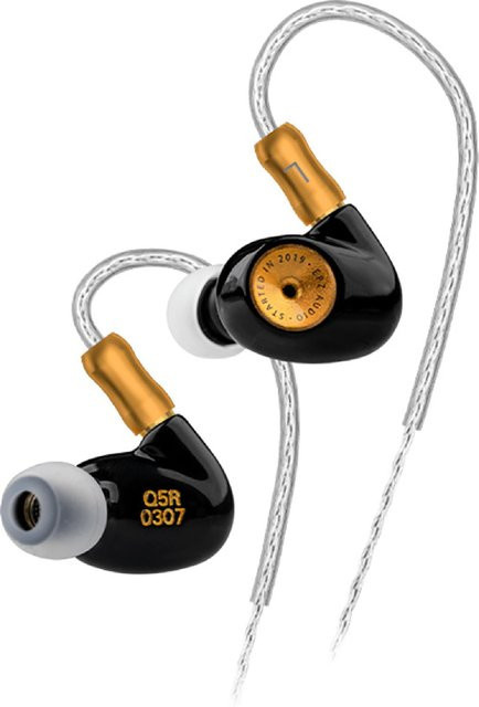 Hifi Kingdom EPZ Q5 In-Ear HiFi Monitoring Kopfhörer mit Doppelkammer Doppelmagnet 10mm Keramik Kohlenstoff Nano Dynamischer Treiber und MMCX Anschluss in Schwarz - Bild 1