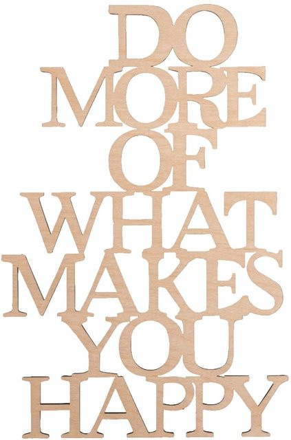Rayher Holzschrift Do more what makes you happy in Beige aus Sperrholz, Breite: 19,5 cm, Höhe: 12,5 cm, Tiefe: 0,37 cm - Bild 1