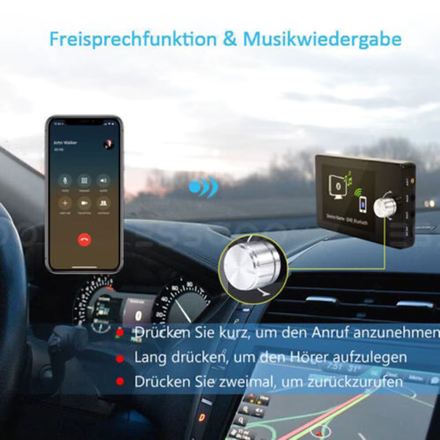ESSGOO Autoradio DAB+ Empfänger mit 2.8 Zoll TFT Farbdisplay, Bluetooth, USB und AUX in Schwarz - Bild 2