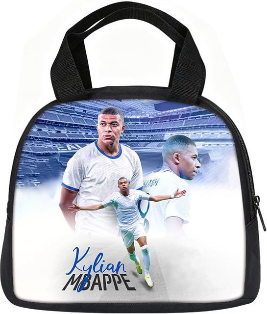 Isolierte Lunchtasche von Fancy Style Studio mit Mbappé Fußballmotiv in Grau - Bild 1