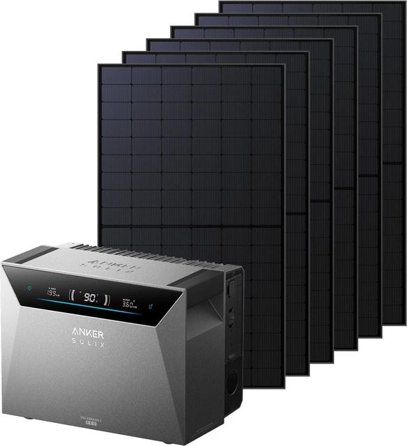 Anker Solix Solarbank 4 E5000 Pro in Grau mit 6 Solarpanels RS50S 500 W TopCon - Bild 1