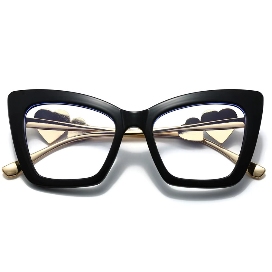 Cat Eye Korrektionsbrille für Damen, Vollrand, Schwarz, Kunststoff - Bild 2